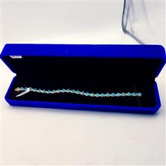 Blue Topaz Gold-Stone Bracelet 10K Yellow Gold 7.85g